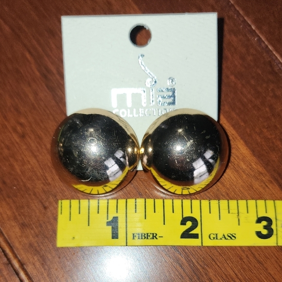MIA Gold Spherical Stud Earrings - Picture 3 of 6